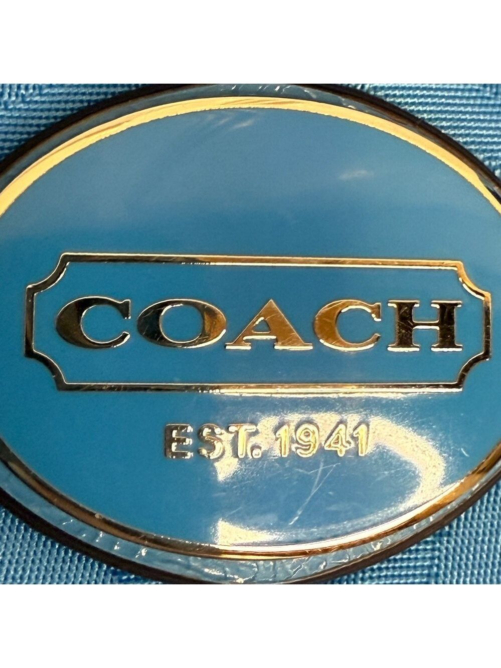 COACH GETAWAY SIGNATURE NYLON PACKABLE WEEKENDER BAG TOTE & POUCH BLUE F77321 - Picture 15 of 16